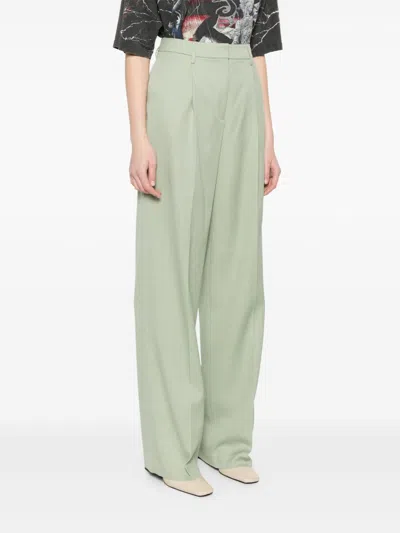 Golden Goose Sage Green Relaxed Fit Trousers With Functional Pockets In Green