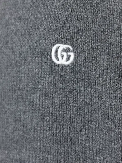 Gucci Men Embroidered Sweater In Gray
