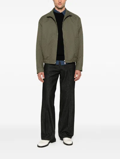 Gucci Mens Rusty Green Monogram-pattern Cotton-blend Blouson Jacket In Green