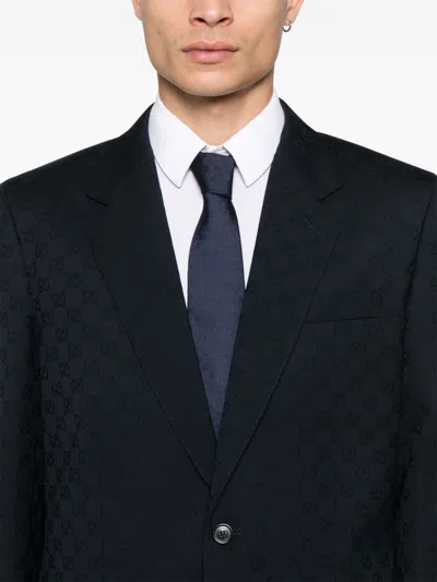 Gucci Men Wool Jacquard Dress In Black