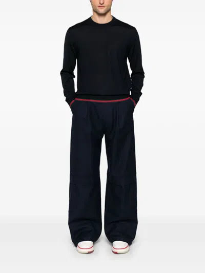 Gucci Web Detail Wool Sweater In Black