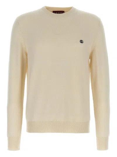 Gucci Logo Sweater Sweaters And Cardigans White In Neutral