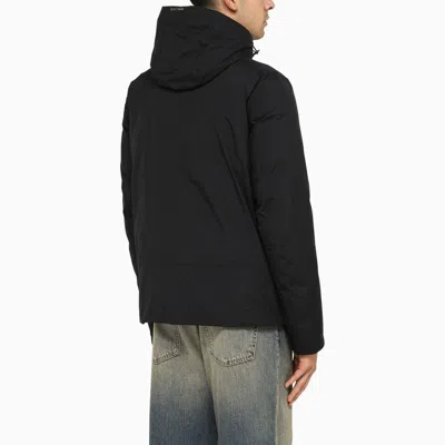 Herno Padded Nylon Parka With Hood And Side Pockets In Blue