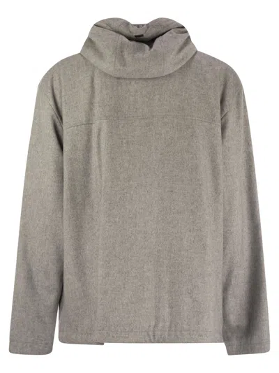 Herno Men Field Jacket In Silk And Cashmere In Gray