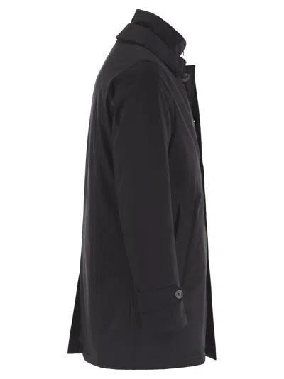 Herno Men Long Down Jacket With Buttons In Blue