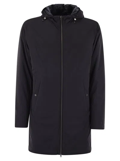 Herno Hooded Casual Jacket In Blue