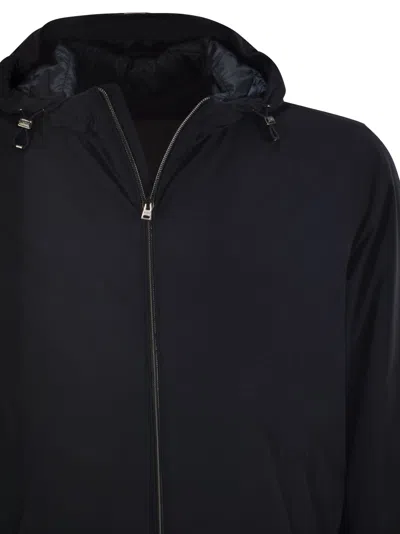Herno Men Nylon Travel Jacket In Blue