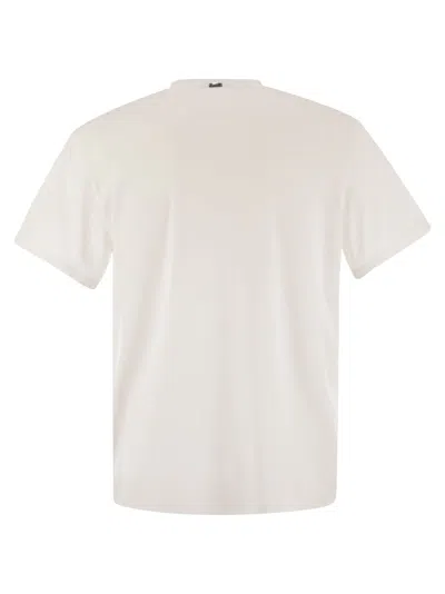 Herno Men Resort T-shirt In Cotton And Light Stretch Nylon In Neutral