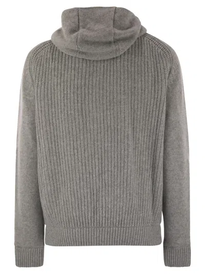 Herno Men Reversible Padded Wool Bomber Jacket In Gray