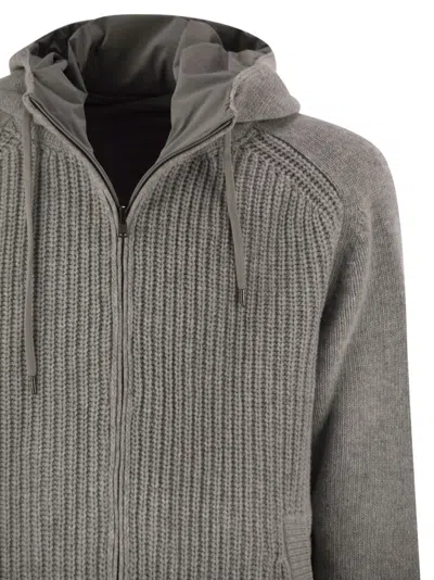 Herno Men Reversible Padded Wool Bomber Jacket In Gray