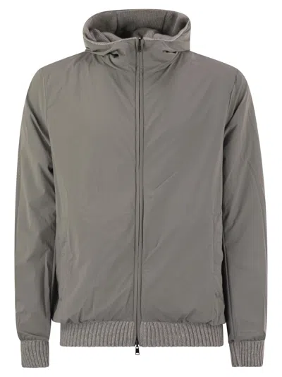 Herno Men Reversible Padded Wool Bomber Jacket In Gray