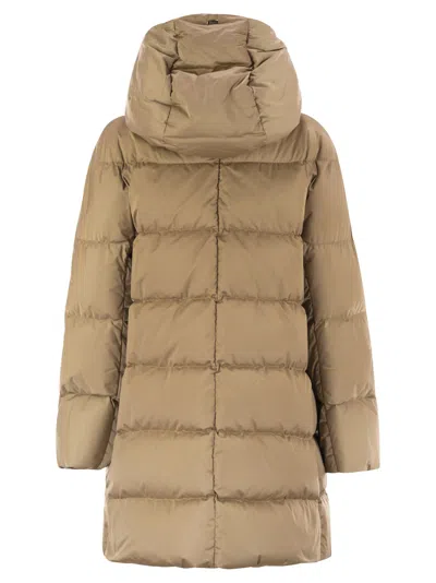 Herno Women A-shape Down Jacket With Hood In Brown