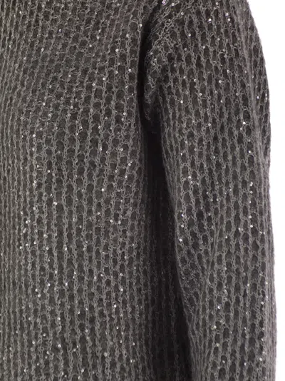 Herno Women Alpaca And Wool Crewneck Sweater In Brown