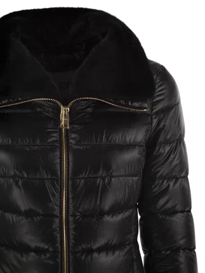 Herno Lapel Down Jacket In Black
