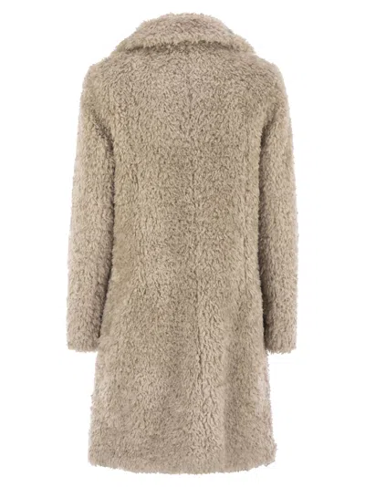 Herno Women Faux Fur Coat In Brown