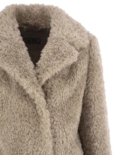Herno Women Faux Fur Coat In Brown