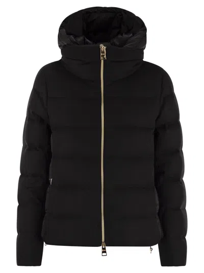 Herno Resort Silk And Cashmere Down Jacket In Black