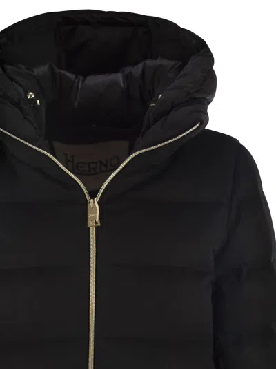 Herno Resort Silk And Cashmere Down Jacket In Black