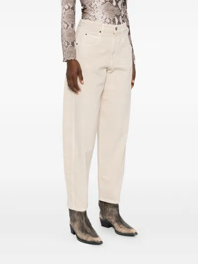 Isabel Marant Oriane Straight Leg Hemp Trousers With Five-pocket Styling In Multi