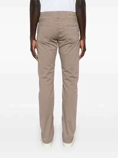 Jacob Cohen Straight Trousers With Pockets And Loops In Brown