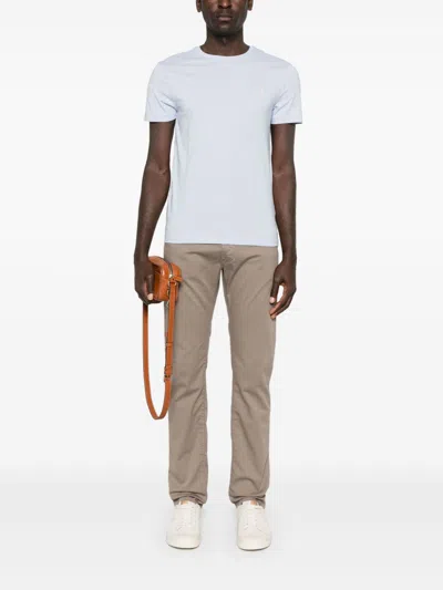 Jacob Cohen Straight Trousers With Pockets And Loops In Brown