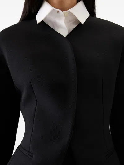 Jacquemus Tailored Blazer Peplum Structured Shoulders In Black