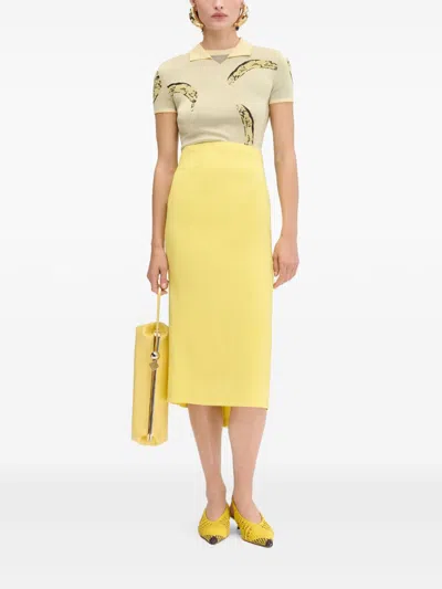 Jacquemus Le Marino V-neck Polo With Playful Banana Print In Neutral