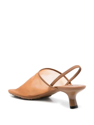 Loewe Kitten Heel Mesh Open Toe Pumps In Multi