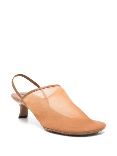 Loewe Kitten Heel Mesh Open Toe Pumps In Multi