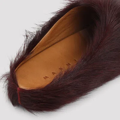 Marni Colorful Calf Hair Slip-on Shoes In Brown