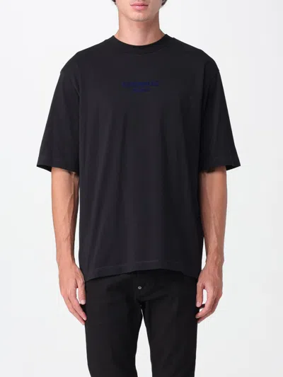 Dsquared2 Men Black Crewneck T-shirt With Logo Lettering On The Front In Cotton Man In Black
