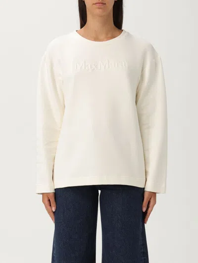 Max Mara Cotton Silk Sweatshirt Sweatshirts White In Neutral