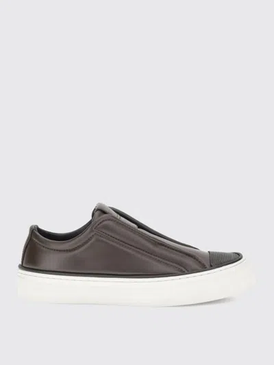 Brunello Cucinelli Slip-on Sneakers Iconic Jewels In Brown