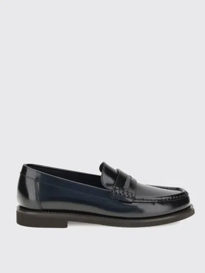 Brunello Cucinelli Midnight Blue Penny Loafer In Black