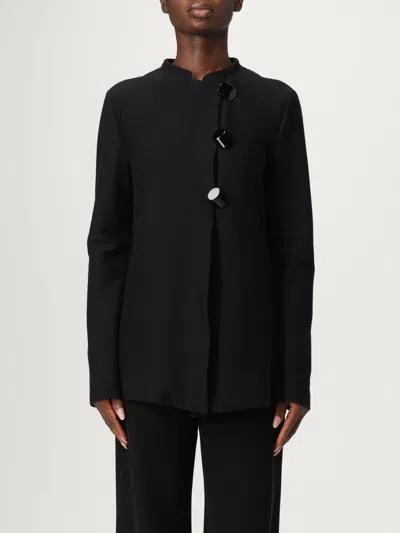 Emporio Armani Cotton Single-breasted Jacket In Black