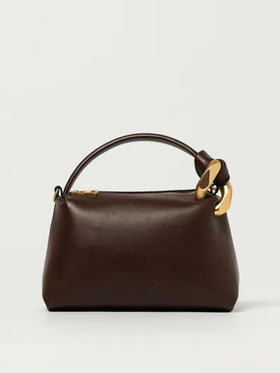 Jw Anderson J.w. Anderson Brown Leather Small Jwa Corner Handbag In Black