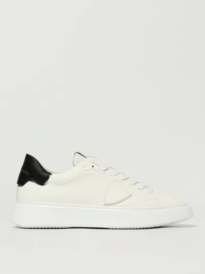 Philippe Model Temple Low Man Blanc/bleu Sneakers In White