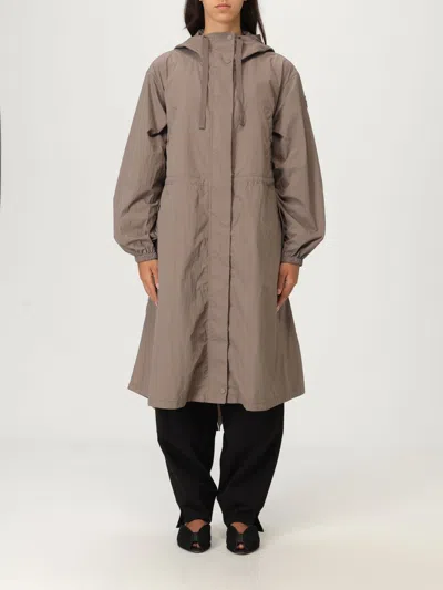 Kenzo Hooded Button-fastening Coat In Gray