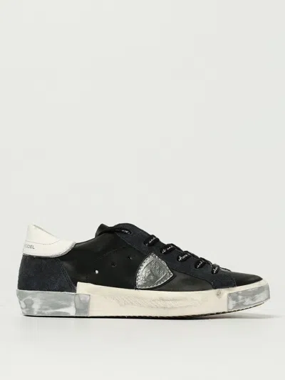 Philippe Model Prsx Sneakers In Black Leather And Suede In Black