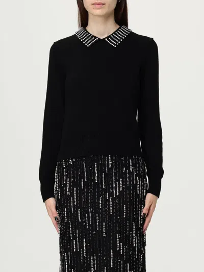 Pinko Women's Long Sleeve Strass Detail Sweater In Black