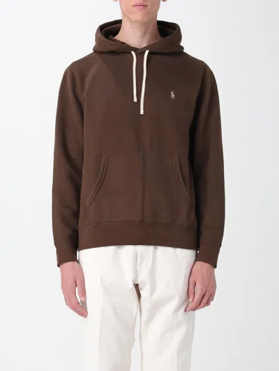 Polo Ralph Lauren Long Sleeve Shirts Man Ralph Lauren - Lspohood M2 Long Sleeve Knit - Brown In Brown