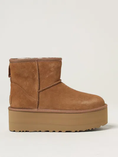 Ugg Beige Suede Ankle Boots In Brown