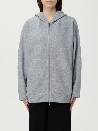 Max Mara Wool-blend Zip-up Hoodie In Gray