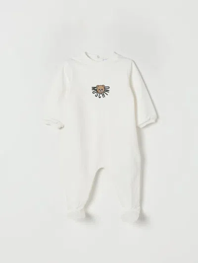 Moschino Ivory Babygrow For Babykids With Teddy Bear In White