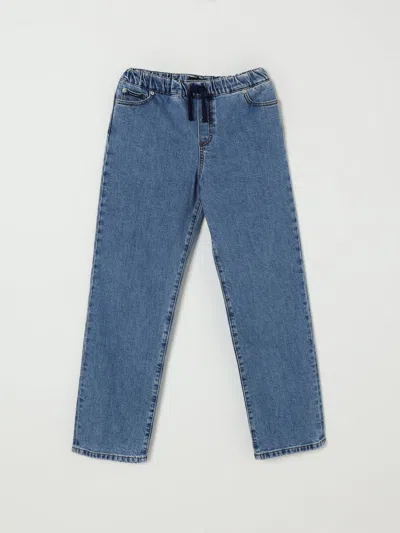 Dolce & Gabbana Dolce &amp; Gabbana Kids - Logo-embroidered Elastic-waist Jeans In Blue