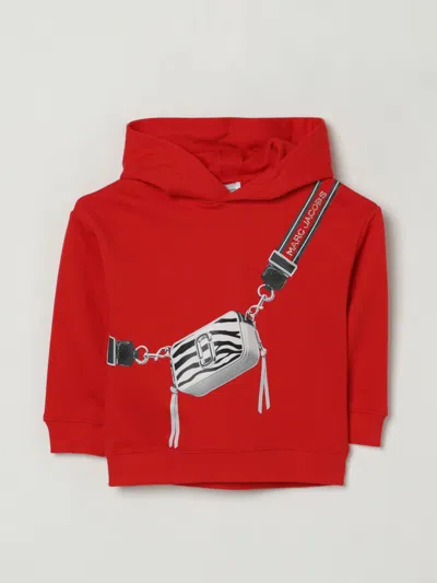 Marc Jacobs Girl's Trompe-l'oeil Bag Hooded Sweatshirt In Red