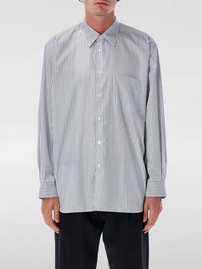 Comme Des Garçons Blue Cotton Striped Shirt In Multi