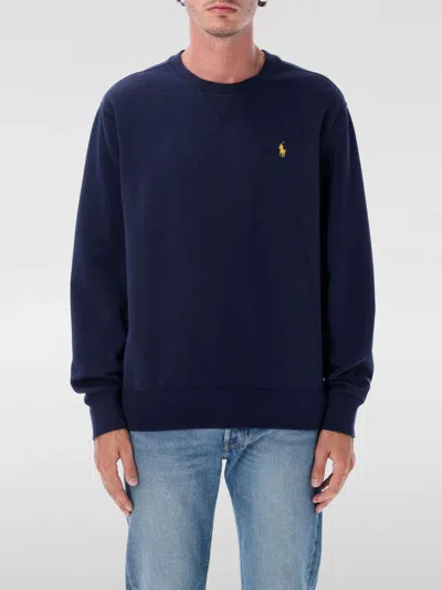 Polo Ralph Lauren Navy Blue Cotton-blend Sweatshirt In Blue
