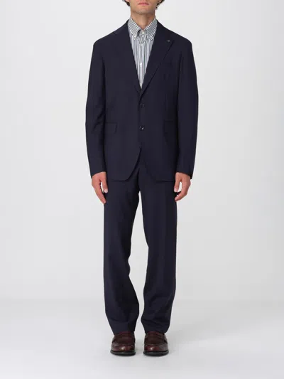 Tagliatore Twopiece Suit In Virgin Wool In Blue