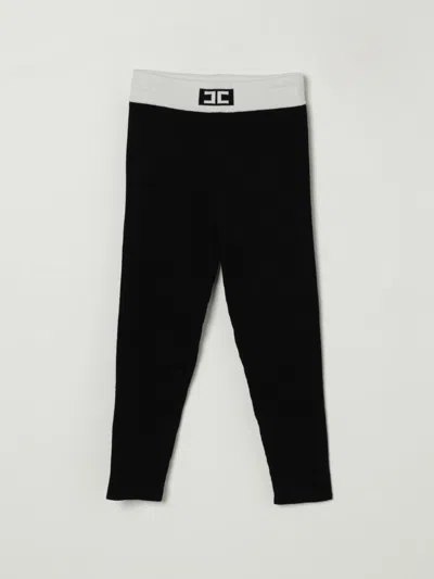 Elisabetta Franchi La Mia Bambina Contrasting-trim Leggings In Black